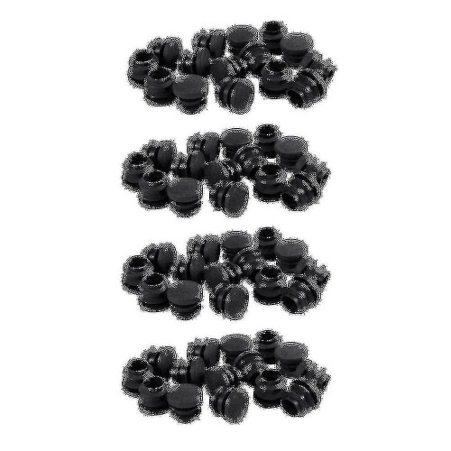 60pcs Black Plastic Blanking End Cap Round Tube Insert Pipe Bung 16mm