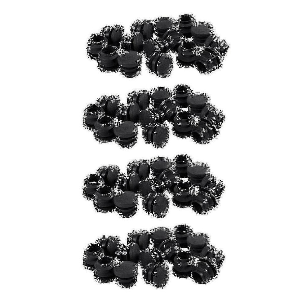 60pcs Black Plastic Blanking End Cap Round Tube Insert Pipe Bung 16mm