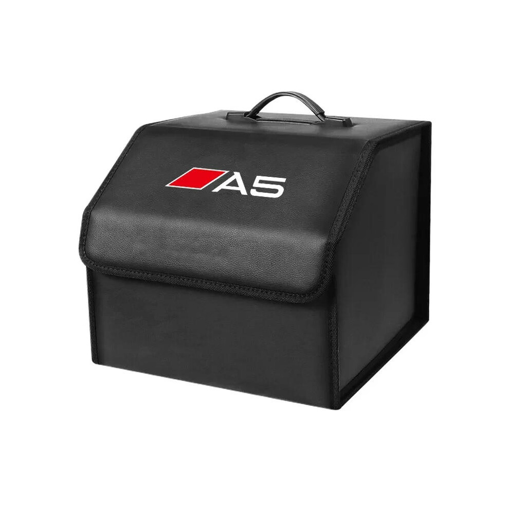 (A5) Car Trunk Storage Bag Leather Camping Box Collapsible For Audi SQ5 RSQ5 RSQ3 A3 A4 A6 A5 Q5 A1 Q7 Q3 TT S1 RS3 RS4