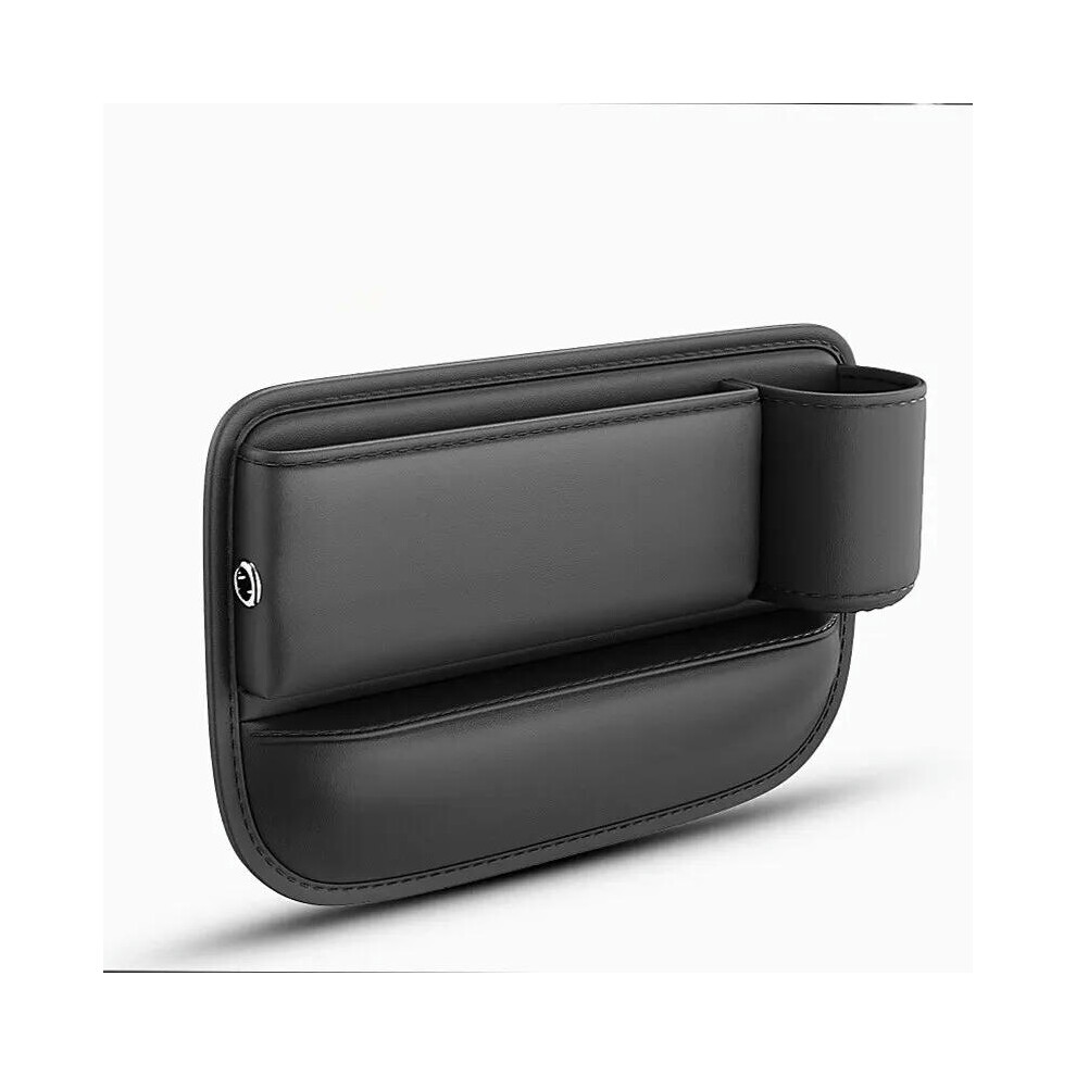 (With cup - Right) Car Seat Gap Storage Box Multifunctional Central Control Storage Box Car Water Cup Holder Seat Seam PU Leather Storage Box