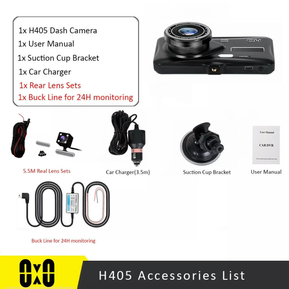 (Dual Lens Buck Line, 32G) Dash Cam Front and Rear Camera CAR DVR Car Video Recorder Vehicle Black Box FULL HD 1080P Night Vision Driver Recorder