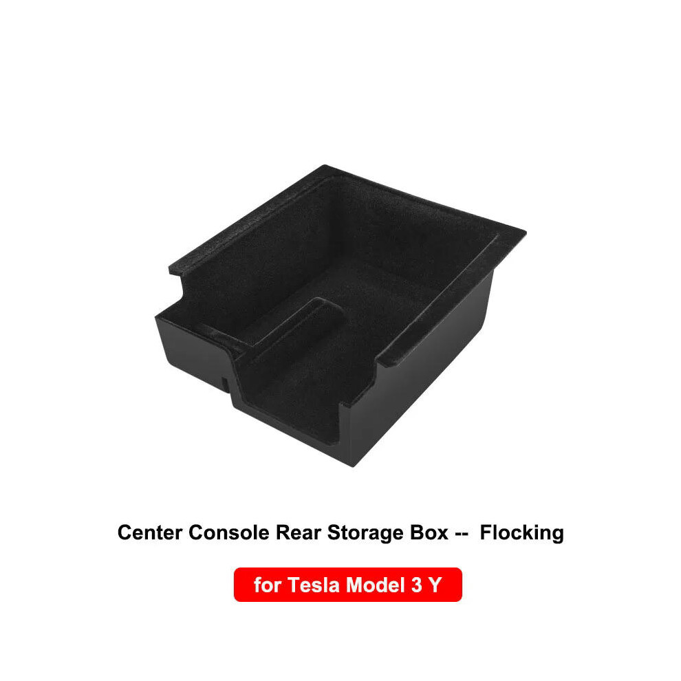 (Rear Flocking) Car Storage Box For Tesla Model Y 3 Center Console Trays Armrest Hidden Box Bins Cup Holder Under Seat Organizer Car Accessories