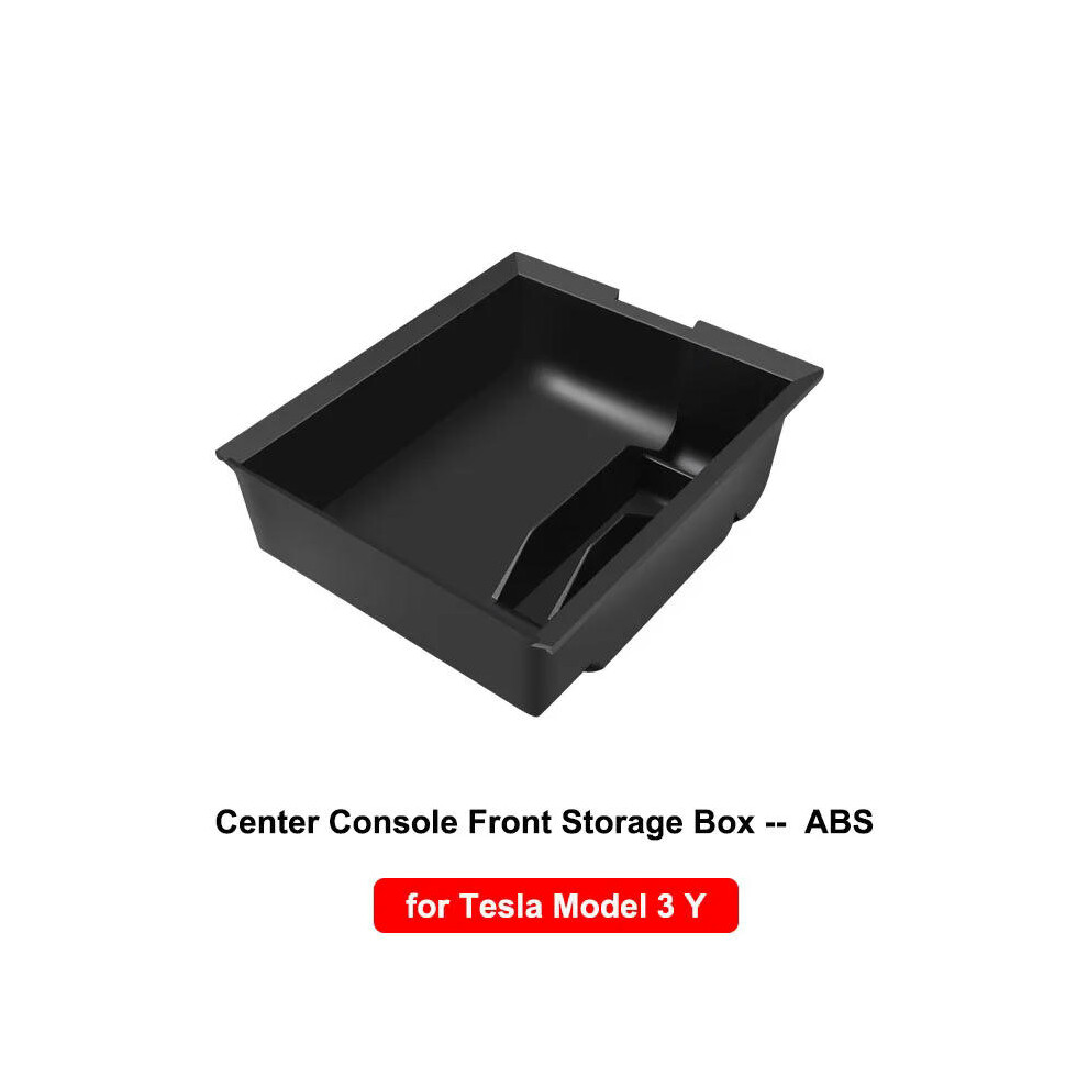 (Front ABS) Car Storage Box For Tesla Model Y 3 Center Console Trays Armrest Hidden Box Bins Cup Holder Under Seat Organizer Car Accessories