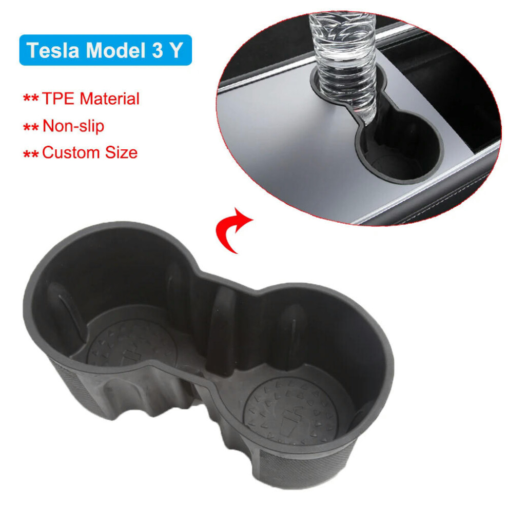 (Cup Holder) Car Storage Box For Tesla Model Y 3 Center Console Trays Armrest Hidden Box Bins Cup Holder Under Seat Organizer Car Accessories