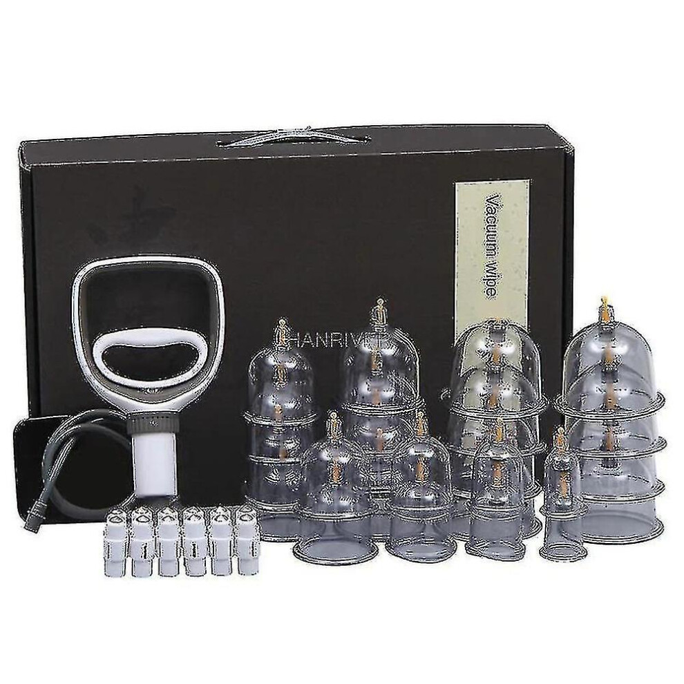 (A) Cupping Set Professional Chinese Acupoint Cupping Massage Set 12 Cups