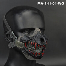 (MA-141-01-WG) Tactical Half Face Mask Fangs Cosplay Halloween Mask Airsoft Breathable Protective Tactical Mask