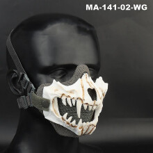 (MA-141-02-WG) Tactical Half Face Mask Fangs Cosplay Halloween Mask Airsoft Breathable Protective Tactical Mask