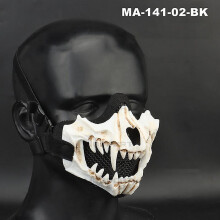 (MA-141-02-BK) Tactical Half Face Mask Fangs Cosplay Halloween Mask Airsoft Breathable Protective Tactical Mask