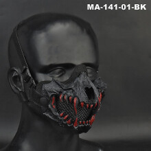 (MA-141-01-BK) Tactical Half Face Mask Fangs Cosplay Halloween Mask Airsoft Breathable Protective Tactical Mask