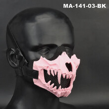 (MA-141-03-BK) Tactical Half Face Mask Fangs Cosplay Halloween Mask Airsoft Breathable Protective Tactical Mask