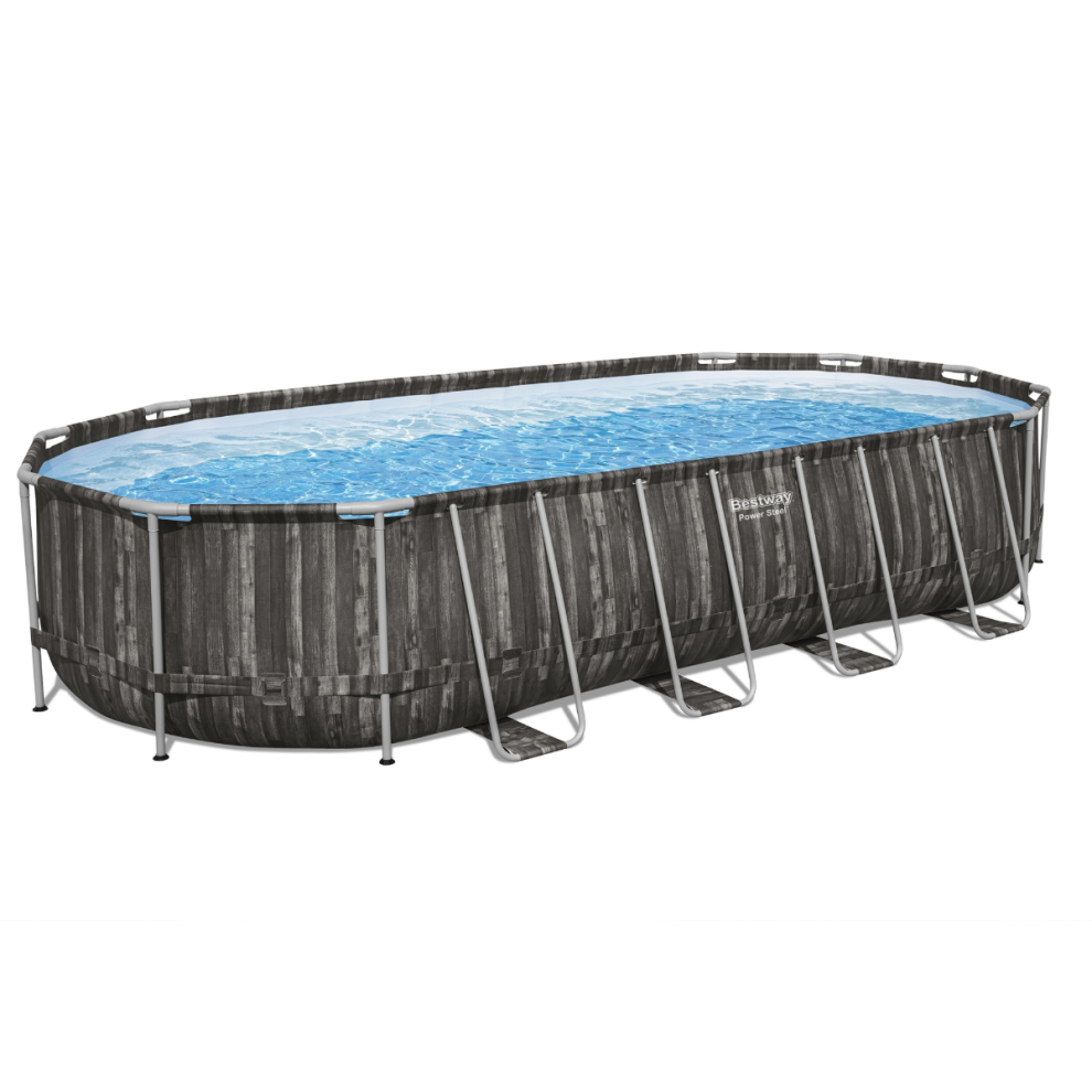 Bestway Power Steel Oval 24ft x 12ft x 52" Above Ground Swimming Pool, Filter, Pump & Accessories (2024 Version)