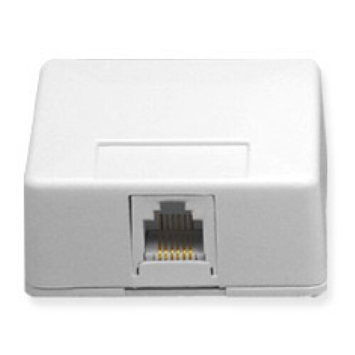SURFACE MOUNT JACK, 6P6C, WHITE