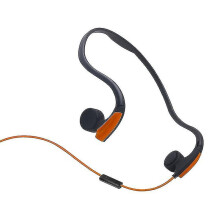 (Orange) Rear Hanging Wire-controlled Bone Conduction Earphone