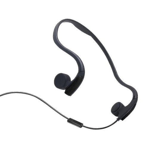(Black) Rear Hanging Wire-controlled Bone Conduction Earphone