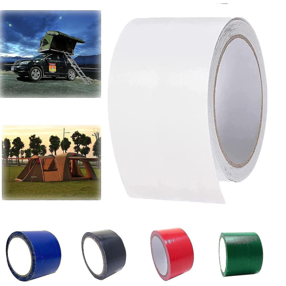 (White) 1Pcs High Adhesive Tarpaulin Tape,Tent Repair Tape, Universal Tarpaulin Awning Repair Tapes For Tarpaulin, Awning, Tent-5M 9158807150389
