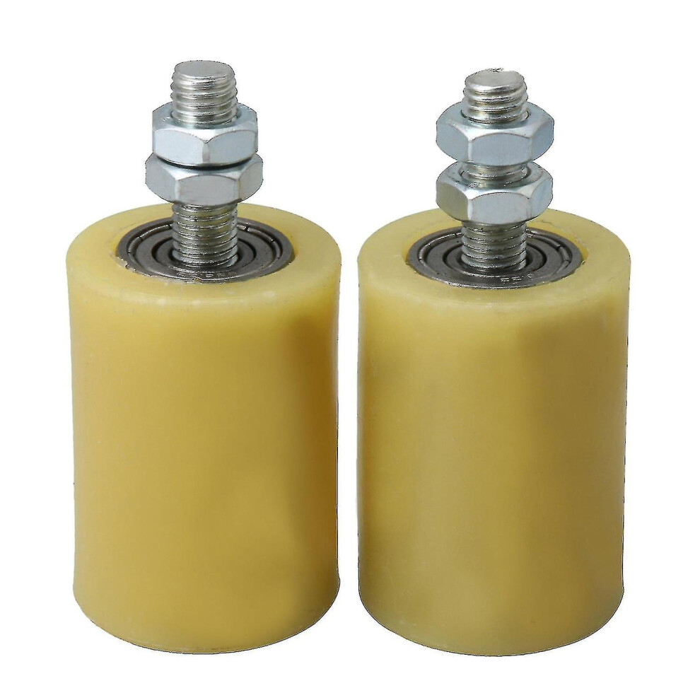 Steel Roller Bearing Guiding Wheels Compatible Sliding Gate(Yellow)(2Pcs)-C 9341709118858