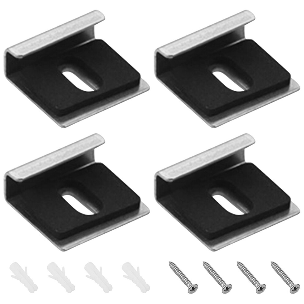 4pcs/set Mirror Clip With Screws Stainless Steel Home Wall Mounted For Frameless