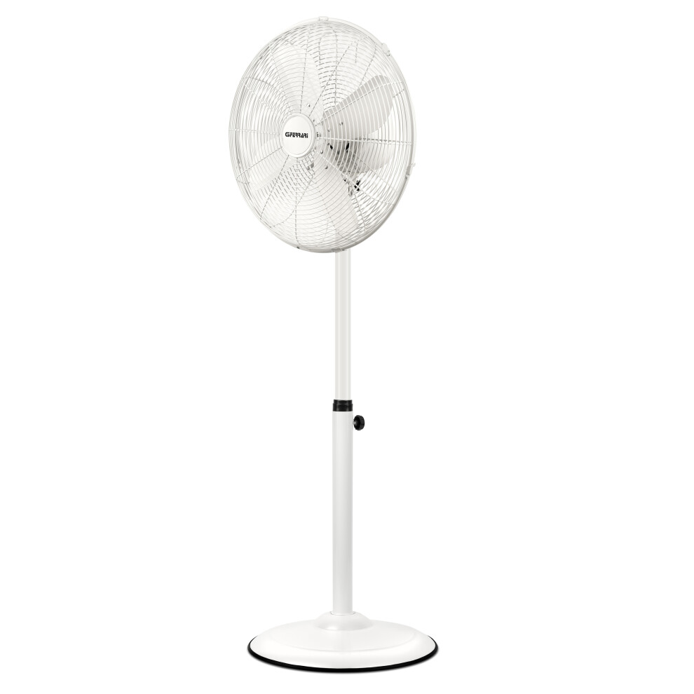 G3 Ferrari G50054 LIBECCIO METAL 50W Metal Stand Fan   White