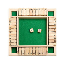 Kids Gift Shut The Box Wooden Mathematic Traditional Pub Board Dice Game Travel 4 Players