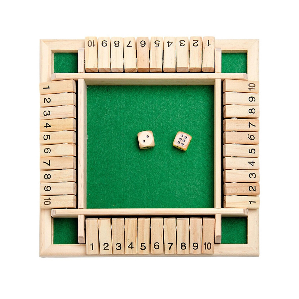 Kids Gift Shut The Box Wooden Mathematic Traditional Pub Board Dice Game Travel 4 Players