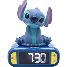 Lexibook RL800D Disney Stitch Alarm clock with Sounds & Melodies, Blue