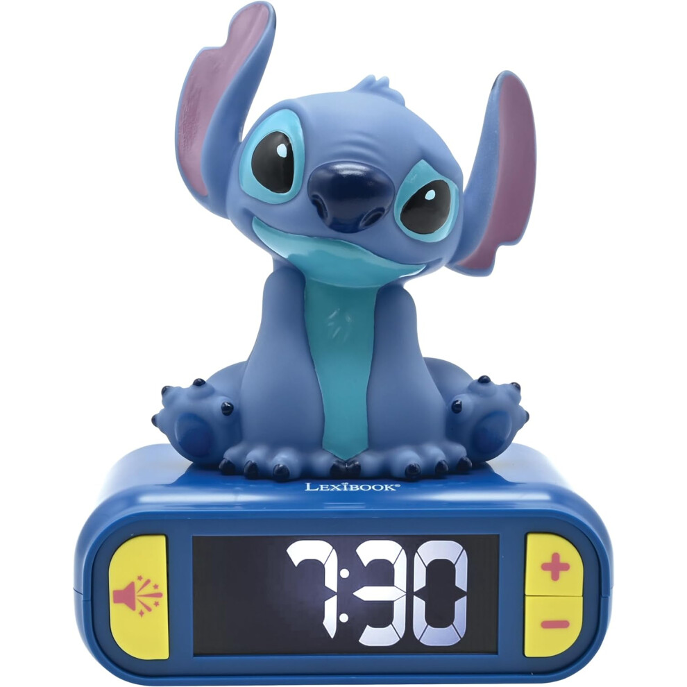 Rl800d Disney Stitch Alarm Clock With Sounds & Melodies, Blue Lexibook