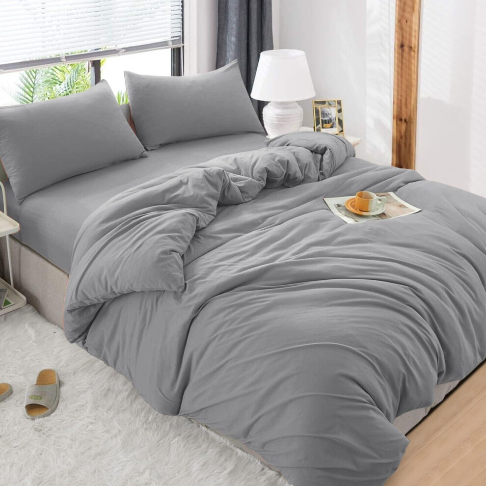 Shah Beddings Ltd (Grey King ) Luxury Reversible Duvet Covers Quilt Quilted Bedding Set