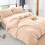 (Peach , Single ) Luxury Reversible Duvet Covers Quilt Quilted Bedding Set 1