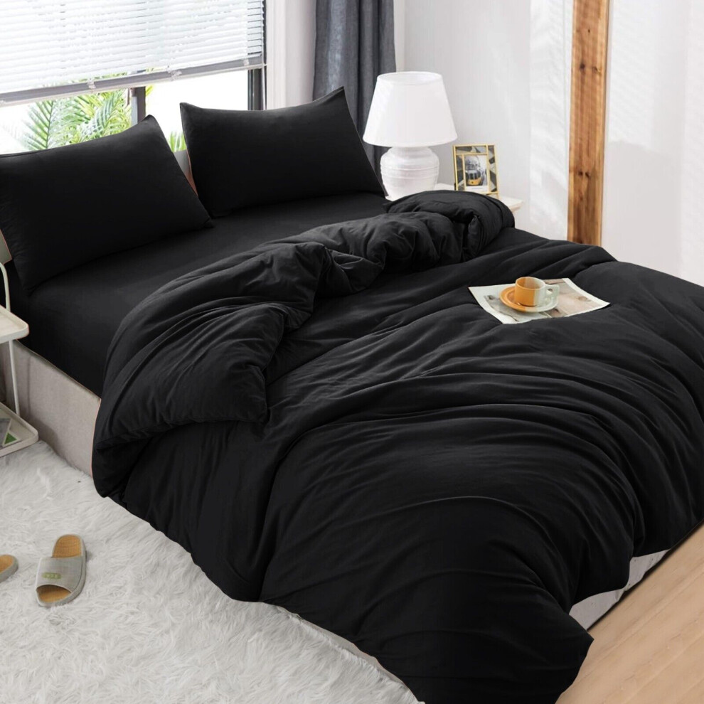 Shah Beddings Ltd (Black King ) Luxury Reversible Duvet Covers Quilt Quilted Bedding Set