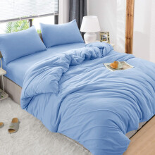 (Sky Blue , Single ) Luxury Reversible Duvet Covers Quilt Quilted Bedding Set