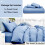(Sky Blue , Single ) Luxury Reversible Duvet Covers Quilt Quilted Bedding Set 4