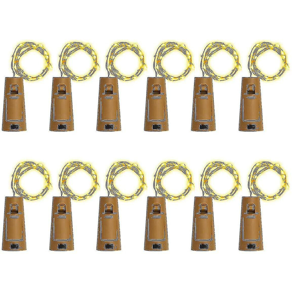 12Pcs Bottle S, Cork S For Wine Bottles, 2M 20 Led Fairy S Light