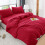 (Red , Single ) Luxury Reversible Duvet Covers Quilt Quilted Bedding Set 1