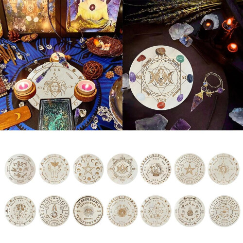 Metaphysical Message Board Wooden Star Pendulum Board Dowsing Divination Board 2