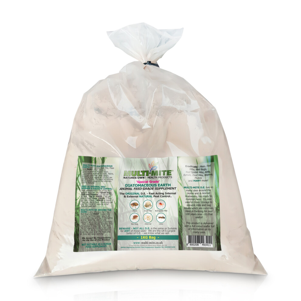 MULTI MITE 1KG Feed Grade DE - Diatomaceous Earth