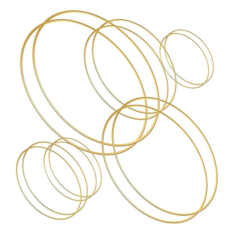 12 Pcs 6 Sizes Dream Catcher Metal Rings Floral Hoops Wreath Macrame Creations Ring For Gold