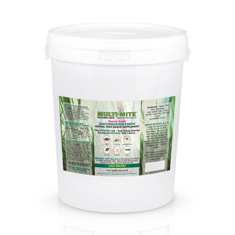 MULTI MITE 10KG Bucket Feed Grade DE - Diatomaceous Earth