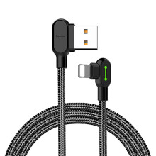 Mcdodo Ca-4673 Angled Lightning Cable, Led, 2a, 1.8m, Black