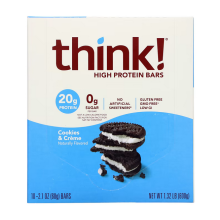Think!, High Protein Bars, Cookies and Cream, 10 Bars