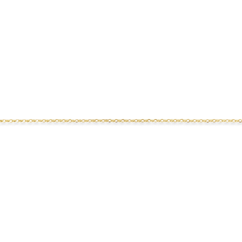 Jewelco London 9ct Light Yellow Gold Quality Oval Belcher Pendant Chain Necklace - 1.4mm gauge - CNNR02344
