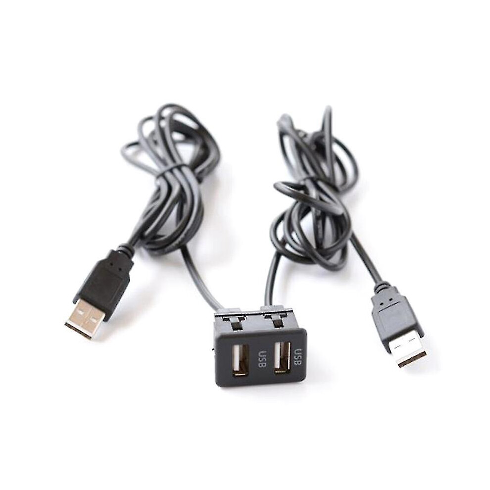 150cm Car Dash Flush Mount Two Usb Port Panel Auto Boat Dual Usb Extension Cable