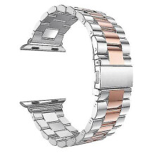 (silver rose gold, 42mm-44mm-45mm-49mm) Stainless Steel Strap For Apple Watch Band 42mm 38mm 40mm 44mm 45mm 41mm 49mm Metal Bracelet Iwatch Series 5 4 3 Se 6 7 8 Ultra
