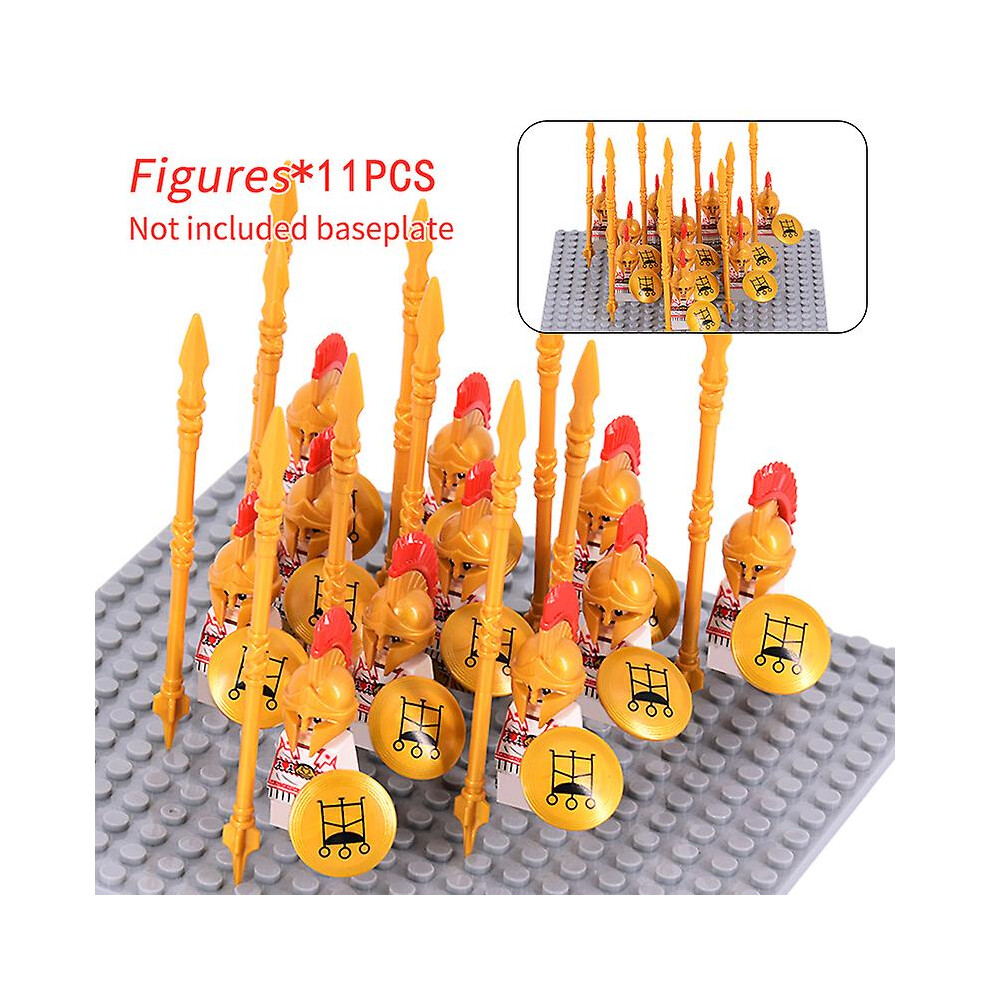 (XH1769-11pcs) Medieval Military Sets Figures Building Blocks Helmets Soldier Parts Knight Weapons Roman Sword Accessories Toys For Children