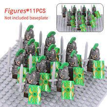 (XH1771-11pcs) Medieval Military Sets Figures Building Blocks Helmets Soldier Parts Knight Weapons Roman Sword Accessories Toys For Children