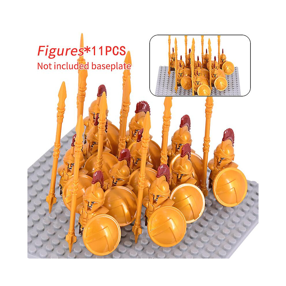 (XH1733-11pcs) Medieval Military Sets Figures Building Blocks Helmets Soldier Parts Knight Weapons Roman Sword Accessories Toys For Children