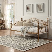 Essendon Vintage Antique Brass Metal Day Bed Frame | SlumberWorx Collection | FUR-BED-ESS-BRA-SIN