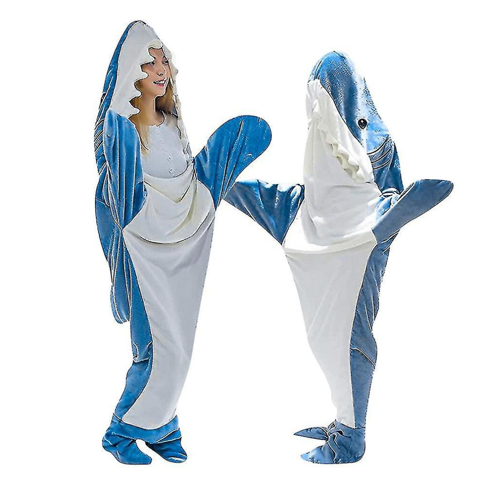 (M) Shark Blanket Hoodie Adult,Shark Onesie Adult Wearable Blanket Not,Specified