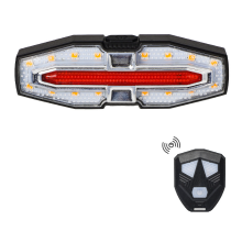 Rear Bike Tail Light with Turn Signal, USB Rechargeable Wireless Remote Control Bicycle Indicator Taillights 5 Mode Waterproof(Black)