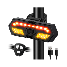 Bicycle Turn Signals USB Rechargeable Bike Tail Light with Turn Signals Front and Back Waterproof LED Rear Bike Light Wireless Turn Signals(Black)