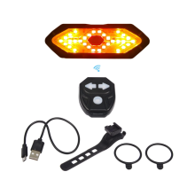 Bike Tail Light with Turn Signals Ultra Bright Bicycle Taillights Waterproof Safety Warning Light Rechargeable Wireless Remote Control(Black)